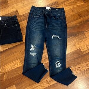Women's Distressed Blue Jeans